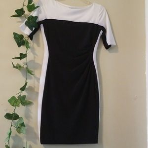 Chaps mini  dress black and white